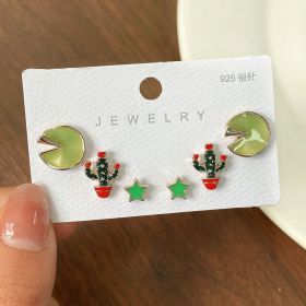 New S925 Silver Needle Women's Suit Earrings Simple Personality (Color: DY28)