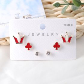 New S925 Silver Needle Women's Suit Earrings Simple Personality (Color: DY15)