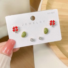 New S925 Silver Needle Women's Suit Earrings Simple Personality (Color: DY04)