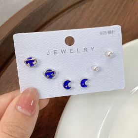 New S925 Silver Needle Women's Suit Earrings Simple Personality (Color: DY32)