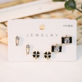 New S925 Silver Needle Women's Suit Earrings Simple Personality (Color: DY07)