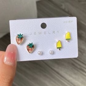 New S925 Silver Needle Women's Suit Earrings Simple Personality (Color: DY12)