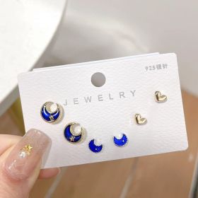 New S925 Silver Needle Women's Suit Earrings Simple Personality (Color: DY19)