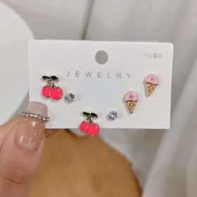 New S925 Silver Needle Women's Suit Earrings Simple Personality (Color: DY20)