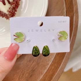 New S925 Silver Needle Women's Suit Earrings Simple Personality (Color: DY37)