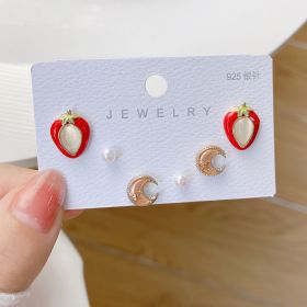 New S925 Silver Needle Women's Suit Earrings Simple Personality (Color: DY08)