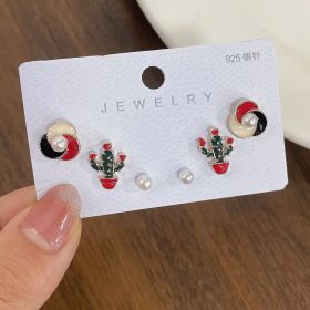 New S925 Silver Needle Women's Suit Earrings Simple Personality (Color: DY24)