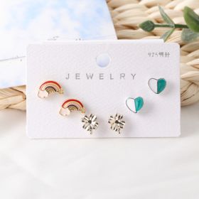 New S925 Silver Needle Women's Suit Earrings Simple Personality (Color: DY25)