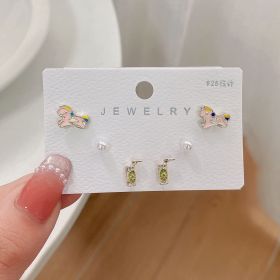 New S925 Silver Needle Women's Suit Earrings Simple Personality (Color: DY35)