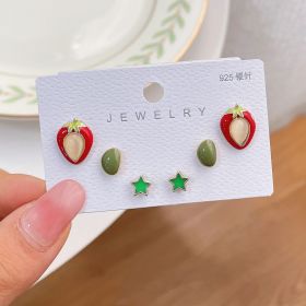 New S925 Silver Needle Women's Suit Earrings Simple Personality (Color: DY010)