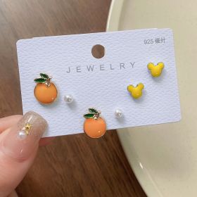 New S925 Silver Needle Women's Suit Earrings Simple Personality (Color: DY16)